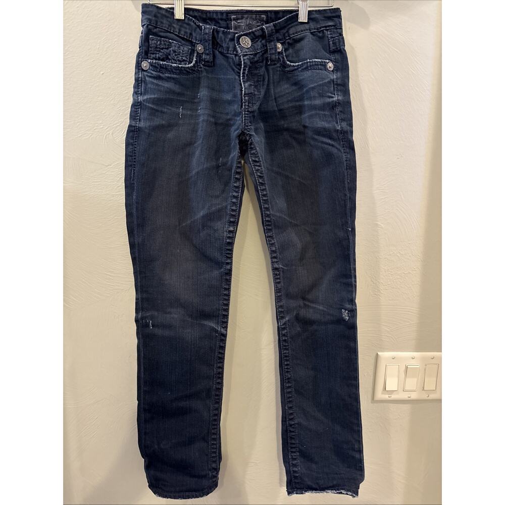 Big Star Nico Dark Jean Womens 28L Blue Denim Crop Western Cowgirl Measure 31x31